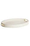 Aerin Modern Shagreen Cocktail Tray In White
