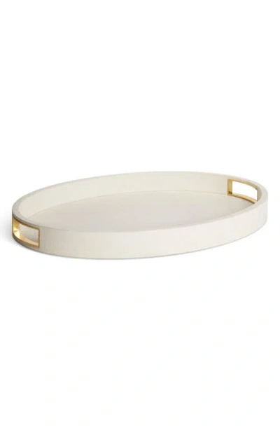 Aerin Modern Shagreen Cocktail Tray In White