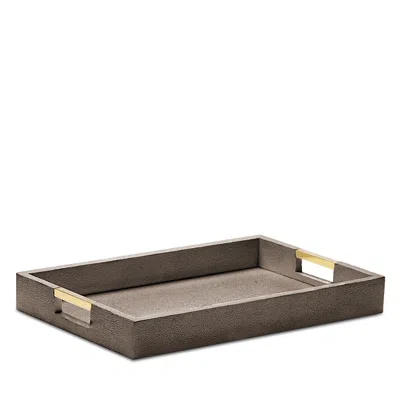 Aerin Modern Shagreen Desk Tray In Brown