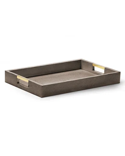 Aerin Modern Shagreen Desk Tray In Chocolate