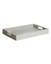 Aerin Modern Shagreen Desk Tray In Gray