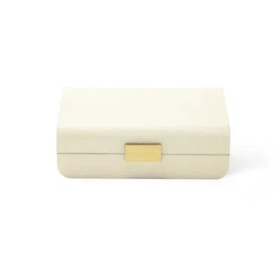 Aerin Modern Shagreen Jewelry Box In Cream