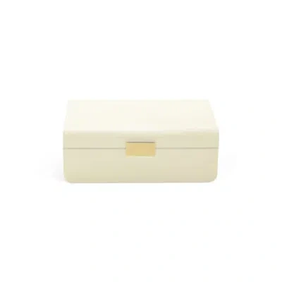 Aerin Modern Shagreen Jewelry Box In Cream