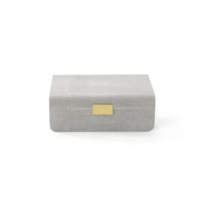 Aerin Modern Shagreen Small Jewelry Box, Dove In Dove,brass