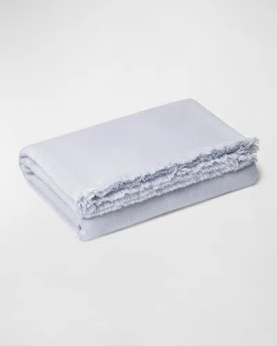 Aerin Noe Cashmere-wool Throw In Artic Blue