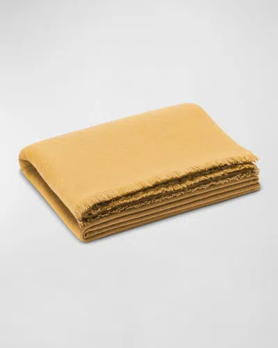 Aerin Noe Cashmere-wool Throw In Golden Straw