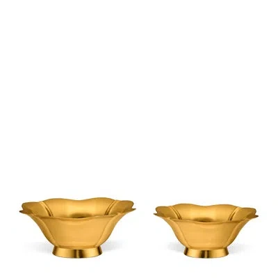 Aerin Olivia Metal 2 Piece Nested Mixing Bowl Set In Gold