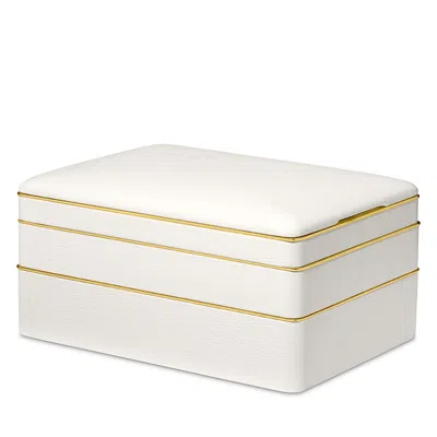 Aerin Piero Large Stacked Jewelry Box In White
