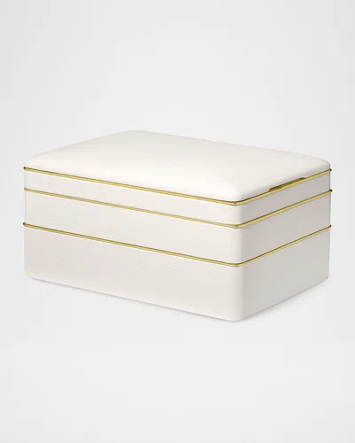 Aerin Piero Large Stacked Jewelry Box In White