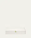 Aerin Piero Leather Box In Open White