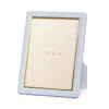 Aerin Piero Leather Photo Frame In Blue Haze