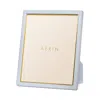 Aerin Piero Leather Frame, 8 X 10 In Gray