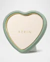 Aerin Piero Eucalyptus Leather Heart Frame In Eucalyptus
