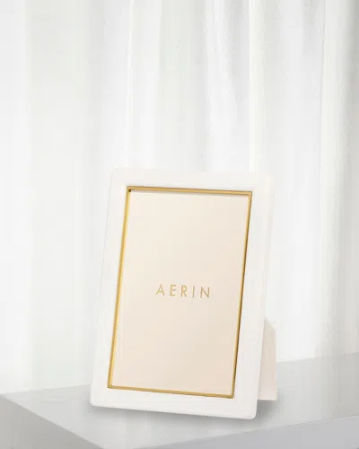 Aerin Piero Leather Photo Frame, 4" X 6" In White