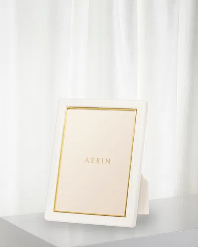 Aerin Piero Leather Photo Frame, 5" X 7" In White