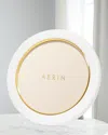 Aerin Piero Leather Round Photo Frame In White