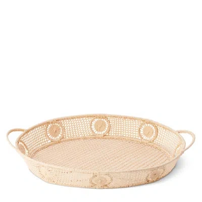 Aerin Raffia Tray In Beige