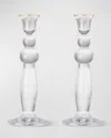 Aerin Sancia Extra Tall Taper Candle Holders, Set Of 2 In Clear