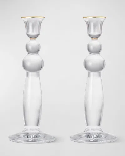 Aerin Sancia Extra Tall Taper Candle Holders, Set Of 2 In Clear