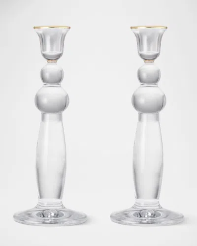 Aerin Sancia Extra Tall Taper Candle Holders, Set Of 2 In Transparent