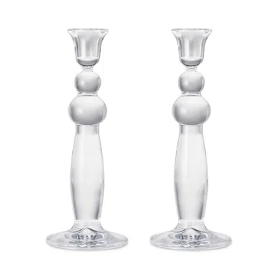Aerin Sancia Extra Tall Taper Candleholders, Set Of 2 In Transparent
