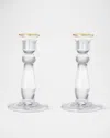 Aerin Sancia Tall Taper Candle Holders, Set Of 2 In Transparent