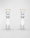 Aerin Sancia Tall Taper Candle Holders, Set Of 2 In Clear