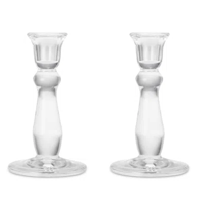 Aerin Sancia Tall Taper Candleholders, Set Of 2 In Transparent