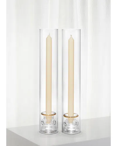 Aerin Sancia Tapered Candle Holders, Set Of 2 In White