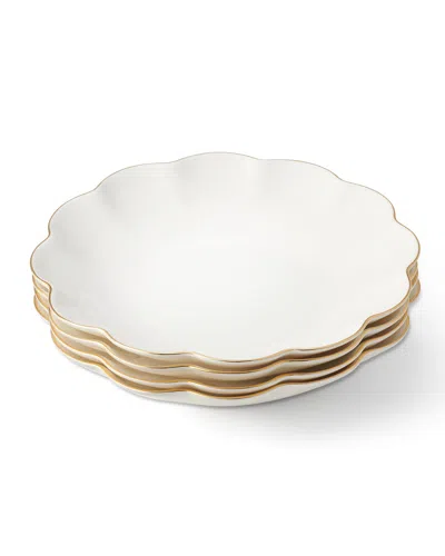 AERIN SCALLOPED APPETIZER PLATES, SET OF 4