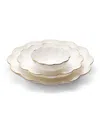 Aerin Scalloped Nesting Serving Dishes, Set Of 3 In White