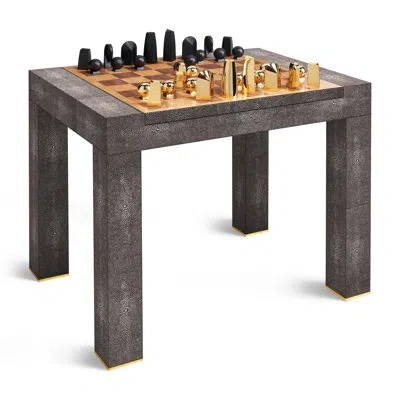 Aerin Shagreen Chess Side Table In Brown