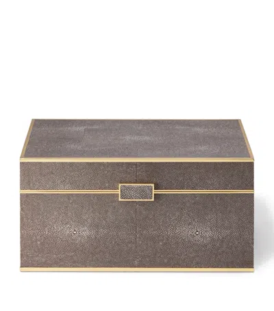 Aerin Shagreen Classic Bar Set In Brown