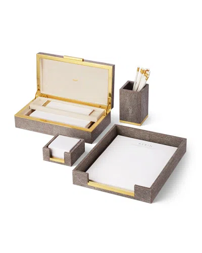 Aerin Shagreen Envelope Box In Chocolate