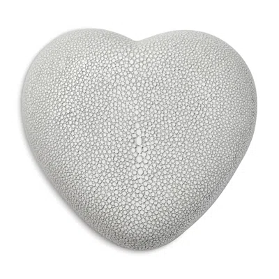 Aerin Shagreen Heart Box In Gray