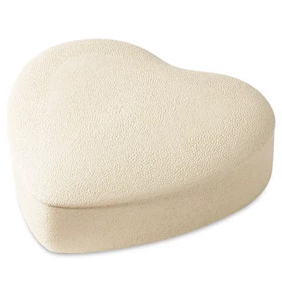 Aerin Shagreen Heart Jewelry Box In Brown