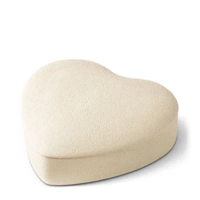 Aerin Shagreen Heart Jewelry Box In Cream