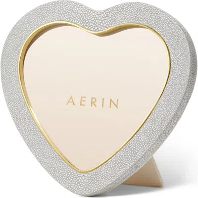 Aerin Shagreen Heart Picture Frame In Gray