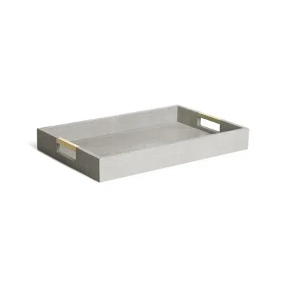 Aerin Shagreen Ottoman Tray In Dove