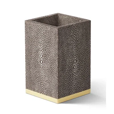 Aerin Shagreen Pen Holder In Chocolate