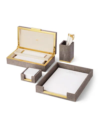 Aerin Shagreen Pencil Cup In Chocolate