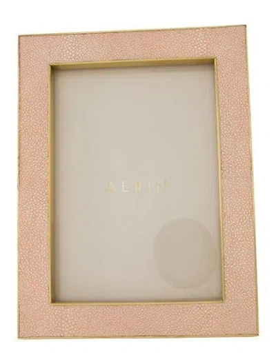 Pre-owned Aerin Shagreen Picture Frame In Pink