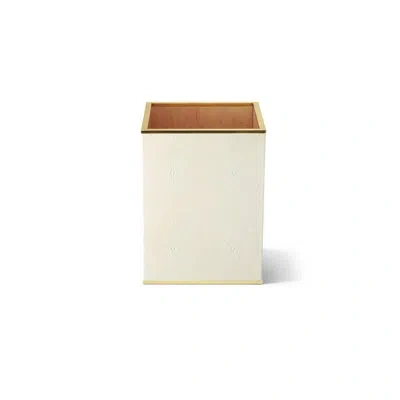 Aerin Shagreen Waste Basket In Cream