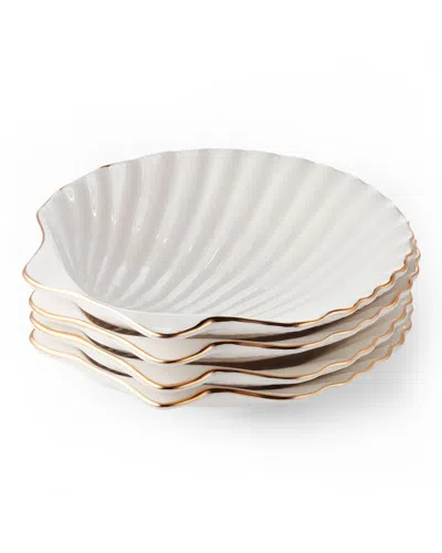 Aerin Shell Appetizer Plates, Set Of 4 In Neutral