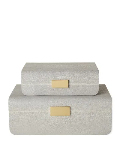 Aerin Small Mod Shagreen Jewelry Box In Dove