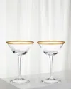 Aerin Sophia Clear Coupe Glasses In White