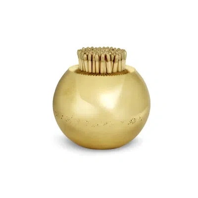 Aerin Sphere Striker Brass Match Holder In Gold