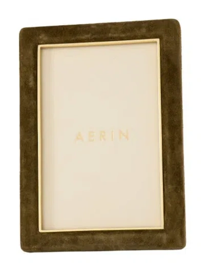 Pre-owned Aerin Suede Piero Picture Frame In Green