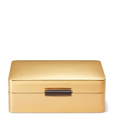 Aerin Tiger's Eye Decorative Box In Gold