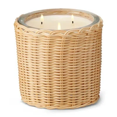 Aerin Tulia Wicker Uzes Tuberose Scented Jar Candle In Beige